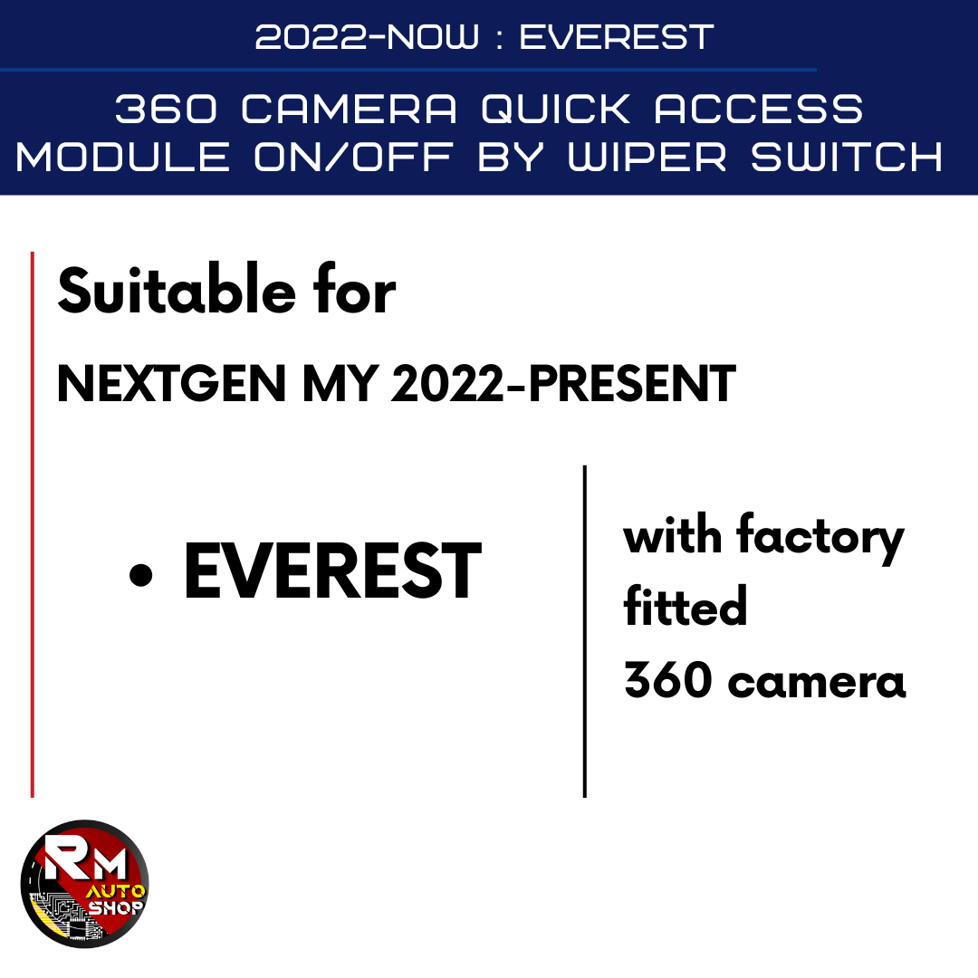 (RM02) EVEREST MY22-PRESENT - 360 CAMERA QUICK ACCESS MODULE ON/OFF BY WIPER SWITCH - Image 6