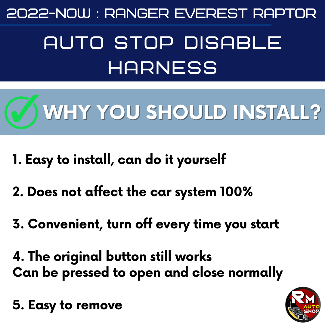 (RM06) 2022-PRESENT RANGER EVEREST RAPTOR - AUTO STOP DISABLE HARNESS - Image 5