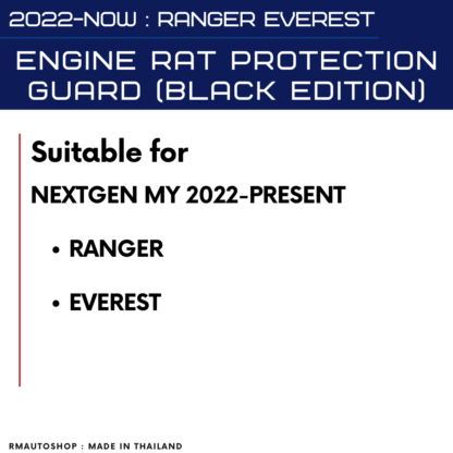(RM08) 2022-PRESENT RANGER EVEREST - ENGINE RAT PROTECTION GUARD (BLACK EDITION) STAINLESS STEEL. COVER AIR INTAKE AND CABIN AIR, 1SET INCULDES 3PCS - Image 7