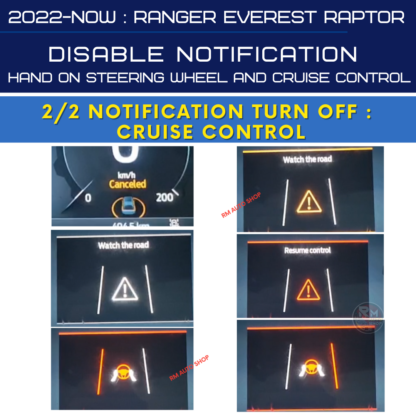 (RM07) 2022-PRESENT RANGER EVEREST RAPTOR - DISABLE NOTIFICATION HAND ON STEERING WHEEL AND CRUISE CONTROL - Image 3