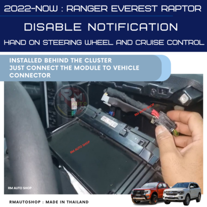 (RM07) 2022-PRESENT RANGER EVEREST RAPTOR - DISABLE NOTIFICATION HAND ON STEERING WHEEL AND CRUISE CONTROL - Image 5