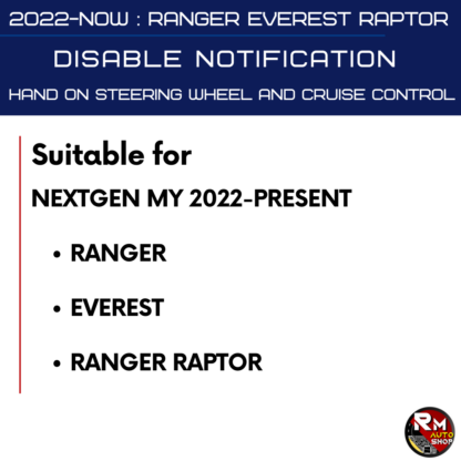 (RM07) 2022-PRESENT RANGER EVEREST RAPTOR - DISABLE NOTIFICATION HAND ON STEERING WHEEL AND CRUISE CONTROL - Image 7